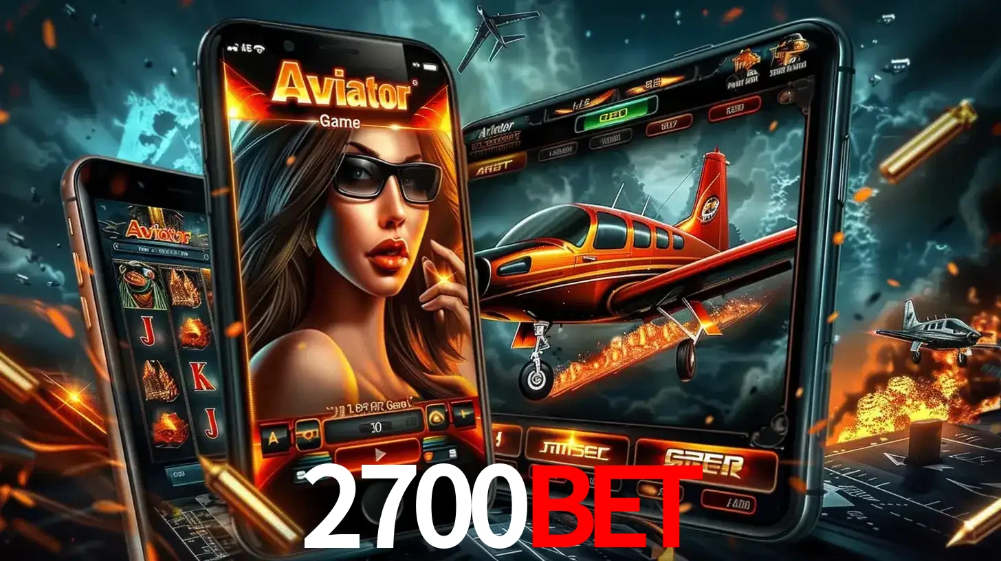 O popular jogo de apostas Aviator exibido em vários celulares e tablets, mostrando a interface emocionante e a ação de voo disponíveis para jogar agora no 2700bet.