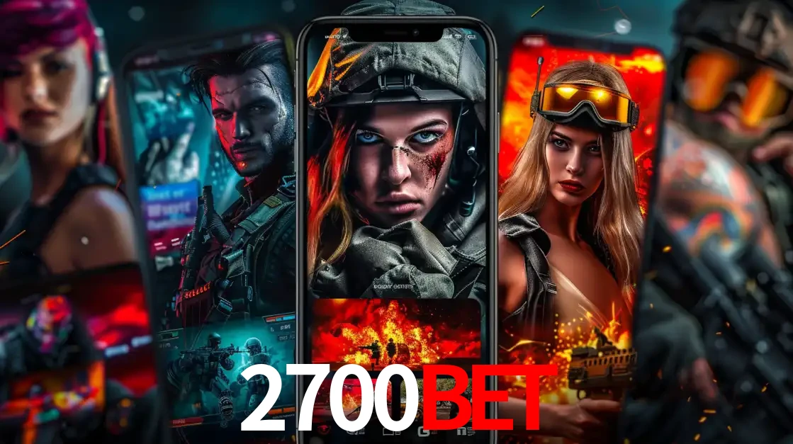 Montagem de telas de celular mostrando diversos personagens, masculinos e femininos, de um jogo de tiro, ilustrando a diversidade de equipes de e-sports para apostar no 2700bet.