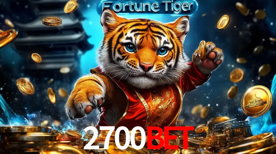 Imagem promocional do jogo de slot Fortune Tiger, com um tigre majestoso em traje tradicional cercado por uma fortuna em moedas de ouro, disponível agora no cassino 2700bet.